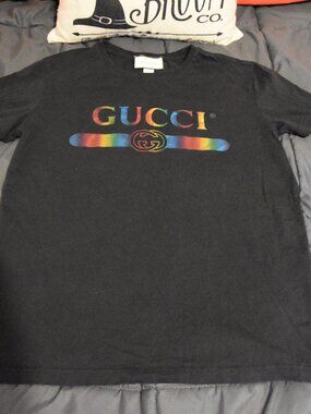 Gucci Rainbow Print Tee Shirt Size M - Made in Italy